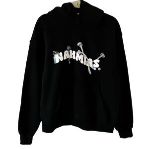NWT Nahmias Psychedelic Hoodie Black Trippy Graphic Made in USA Unisex SZ XS